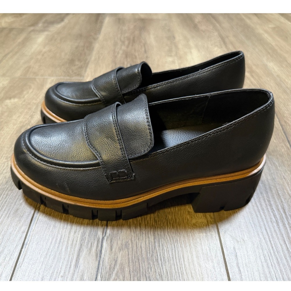 MIA Robbin Black Lug Sole Platform Penny Loafers MH2523 Womens 7.5M New